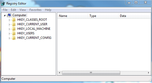 Windows 7 Registry Editor